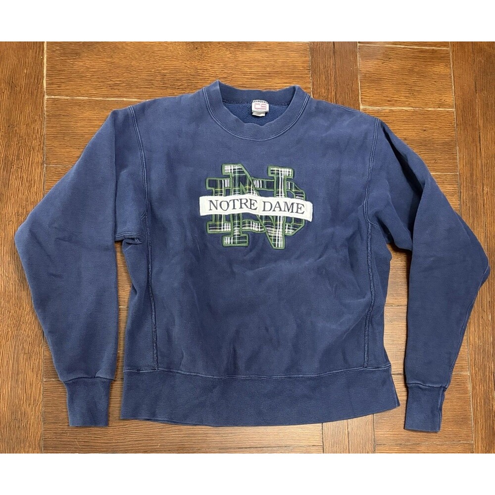 Vintage Notre Dame Men’s Size L Made In USA Navy Crewneck Sweater